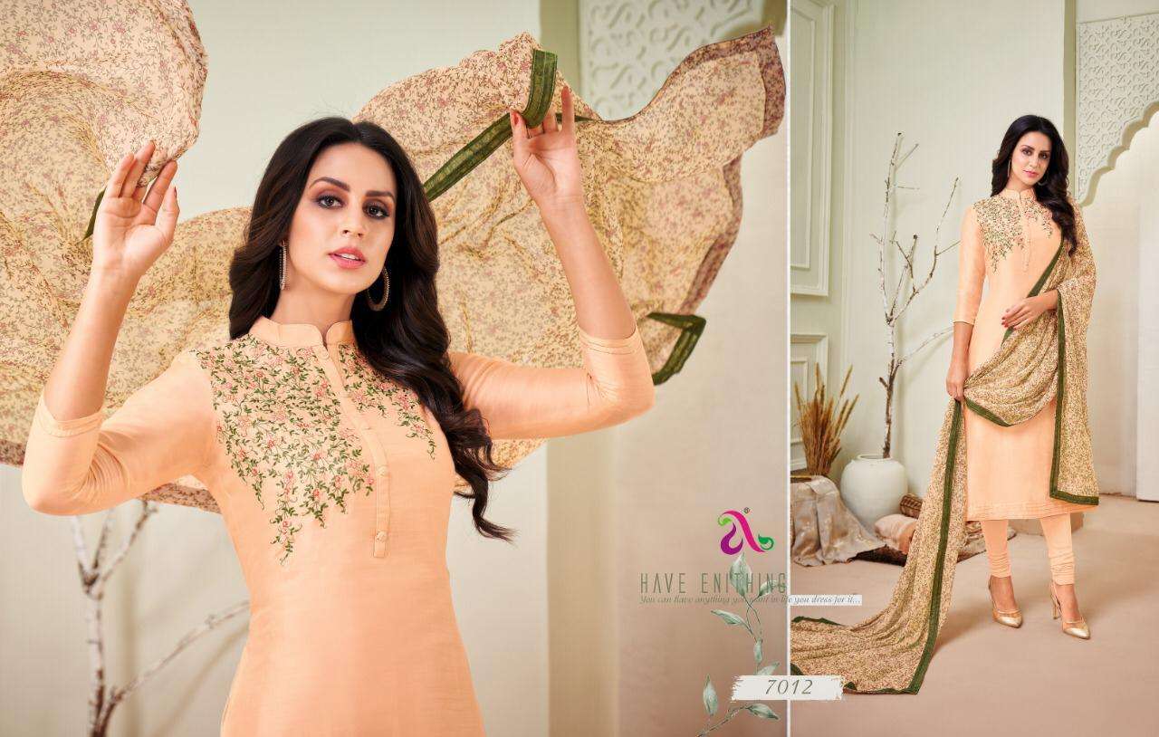 DAIRY MILK VOL-31 BY ANGROOP PLUS 7002 TO 7017 SERIES BEAUTIFUL STYLISH FANCY COLORFUL CASUAL WEAR & ETHNIC WEAR CHANDERI COTTON DRESSES AT WHOLESALE PRICE